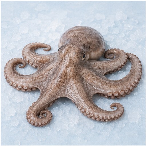 Pulpo sobre hielo